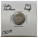 1915 Proof Cuba 1 Centaur 1915