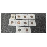 1940s-50s-60s Error pennies 10 total