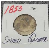 1853 Seated Quarter Silver