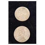 2- 1943-P 3/2 Jefferson War Nickle