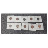 1984-2001 Error Pennies 10 total