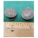 1918 Brass Auto Brand Buttons