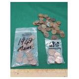 1969 pennies, 2969-S Pennies and Cull pennies