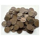 100 Un Searched Wheat Pennies