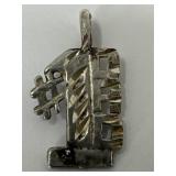 Sterling Silver #1 Dad Pendant 1.47 Grams