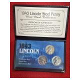1943 Steel War Time Wheat Pennies with