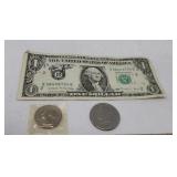 1968-S Uncirculated US Quarter, Signed 1 Dollar