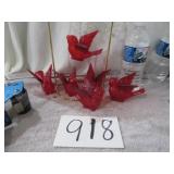 VTG RED BIRD CARDINAL PLASTIC ORNAMENTS