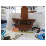 EARLY HAND CARVED CLOCK SHELF