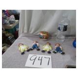 VTG RAGGEDY ANN & ANDY CEREAMIC ORNAMENTS