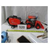 NEW RAY KUBOTA TRACTOR W/BALER, WORKS