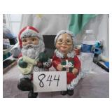 VINTAGE CERAMIC MR & MRS SANTA CLAUS
