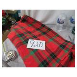 OLD PLAID CHRISTMAS TABLECLOTH