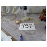 VTG MERCURY GLASS OSTRICH FEATHER