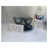 INDIAN GLASS CARNIVAL BLUE CREAMER,