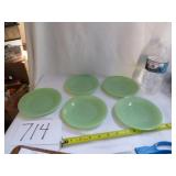 5 JADEITE SAUCERS