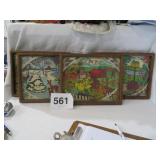 4) VTG OIL PAINTINGS ON FELT BY PAT HIDSOR