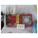 SILK POINSETTA LIGHTS & TREE TOPPER