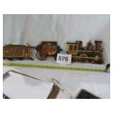 1975 HOMCO TRAIN HANGING SET, HARD PLASTIC