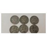 3-1945P Jefferson war time Nickels1-1945D