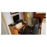 Computer desk chair, monitor, supplies and more,