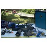 Scuba diving vest, gauges and miscellaneous