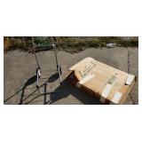 Fold up table, grocery cart