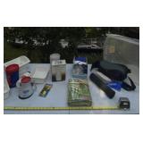 Tote with new table cloth, beverage maker and