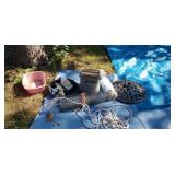 Patio , chic wire, bungees, , galvanized mop