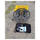 Tire holder, 4 way tire tool, yellow traction