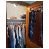 Conte ya off everything in closet and ties on the