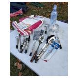 Kitchen utensil set with stainless steel hanger