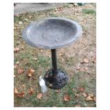 Rustic metal bird bath