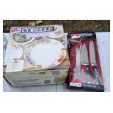 NIB corelle dishes and Knife set missing one