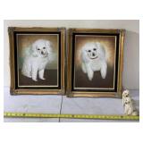 Two 16 x 20 painted March 1984 poodle framed