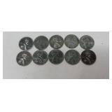 10- 1943 War time steel Wheat Pennies mint marks