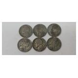 1943P Jefferson war time Nickels 6 total