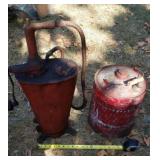 Metal gas can , oil pump can