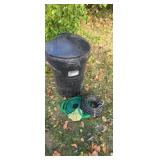 Garden hoses ,32 gal garbage can