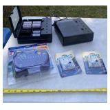 Dymo label maker, battery chargers and label