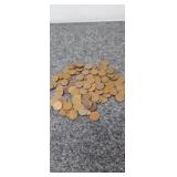 100 unsorted Wheat Pennies