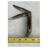 Wood handled pocket knife