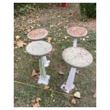 Ice cream porcelain on cast iron stools , heavy