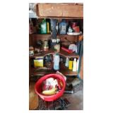 Contents in Cabinet mostly car supplies , Grease