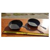 2) cast Iron skillets 8.5 in, #5