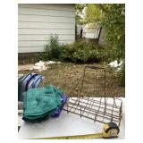 Steel old glass oil holder and potato/onion bags