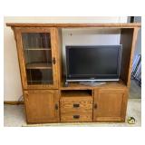 66 w x 58 tall x 21 deep wood tv cabinet with