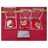 1975 and 1987 dime ,gold tone arrowhead Keychain,