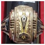 Gold filled over Sterling silver 1945 Class ring,