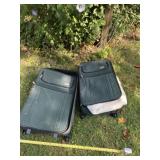 Two North Crest suitcases and heavy blanket